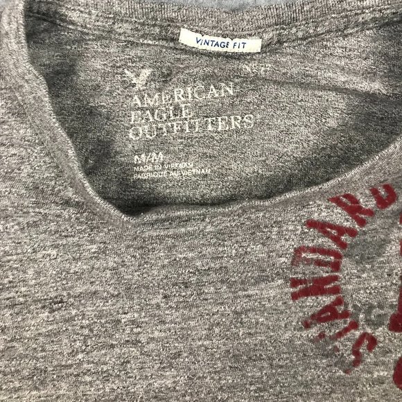 American Eagle T Shirt Mens Medium Gray Vintage Fit Short Sleeve Cotton - Picture 3 of 10
